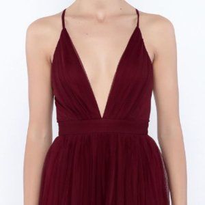 LUXXEL Tulle Backless Maxi Dress